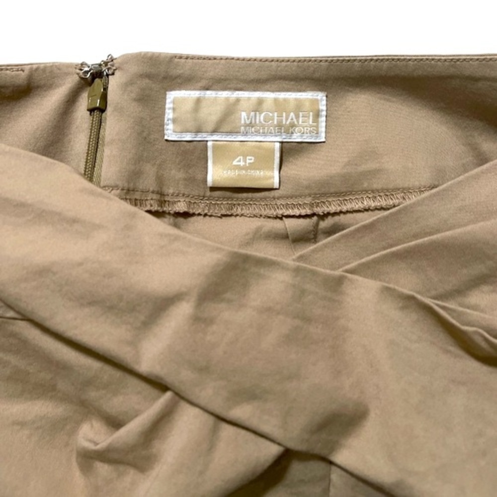Michael Kors Women's Front Twist Khaki Pencil Skirt Petite - Picture 4 of 4